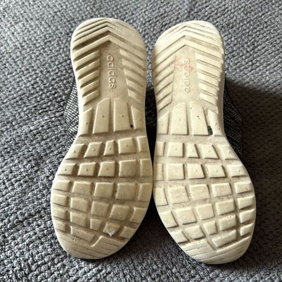 Adidas Cloudfoam Pure Black White Knit Slip-On Running Sneakers Size 6 - Picture 12 of 13